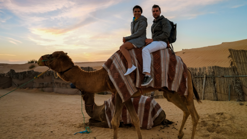 Experienceing Camel Ride in Al Khatim Desert Safari 